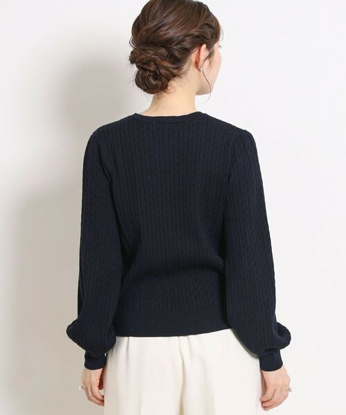 Couture Brooch / クチュールブローチ ニット・セーター | 【洗える】リボンエンブロ細ケーブルニット | 詳細24