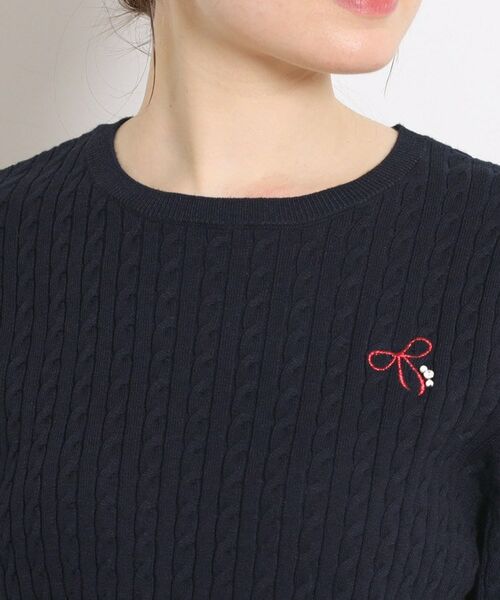 Couture Brooch / クチュールブローチ ニット・セーター | 【洗える】リボンエンブロ細ケーブルニット | 詳細25