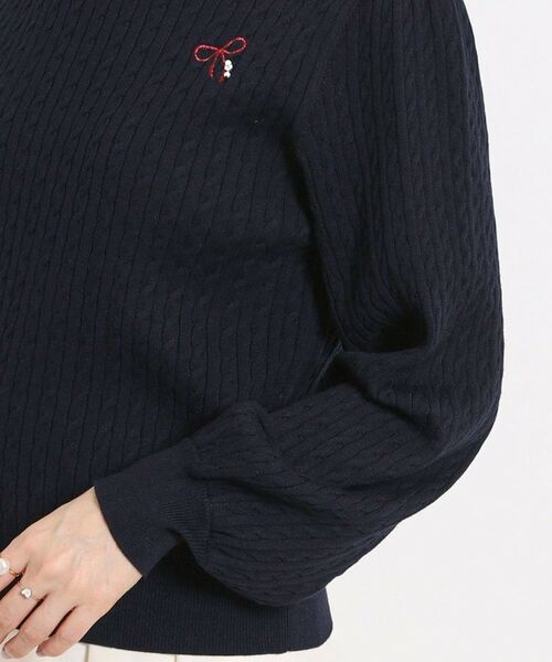 Couture Brooch / クチュールブローチ ニット・セーター | 【洗える】リボンエンブロ細ケーブルニット | 詳細26
