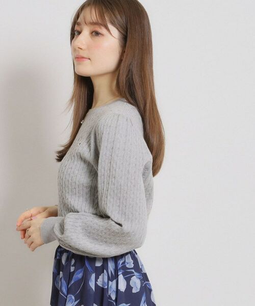 Couture Brooch / クチュールブローチ ニット・セーター | 【洗える】リボンエンブロ細ケーブルニット | 詳細5