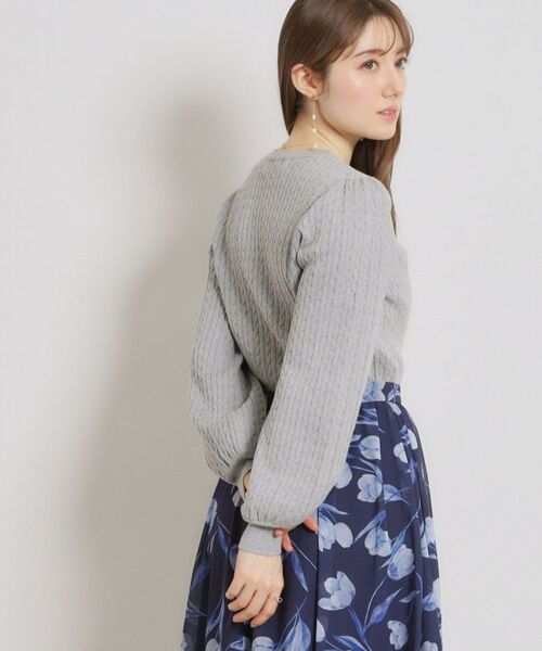 Couture Brooch / クチュールブローチ ニット・セーター | 【洗える】リボンエンブロ細ケーブルニット | 詳細6