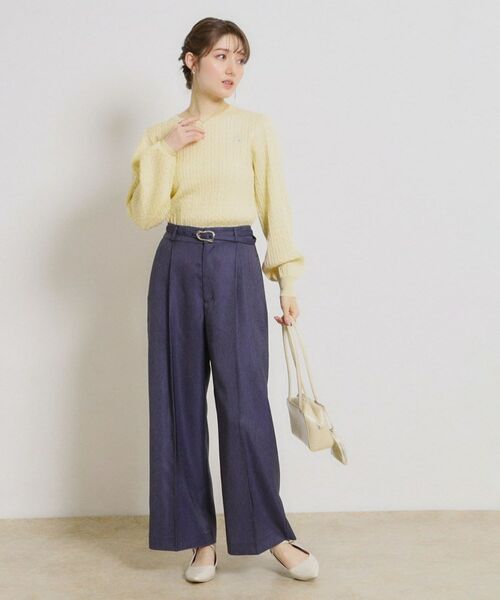 Couture Brooch / クチュールブローチ ニット・セーター | 【洗える】リボンエンブロ細ケーブルニット | 詳細7