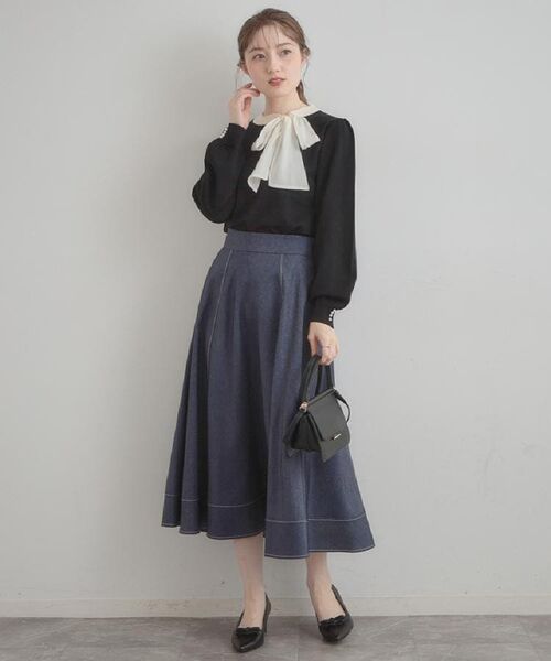 Couture Brooch / クチュールブローチ ニット・セーター | 【洗える・着映え】オーガンジーリボンタイ ニット | 詳細10