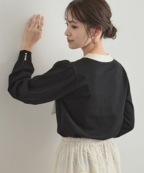 Couture Brooch / クチュールブローチ ニット・セーター | 【洗える・着映え】オーガンジーリボンタイ ニット | 詳細15