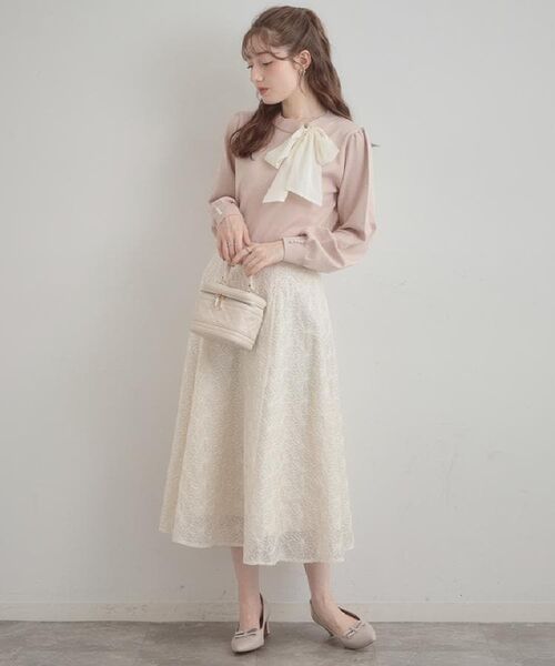 Couture Brooch / クチュールブローチ ニット・セーター | 【洗える・着映え】オーガンジーリボンタイ ニット | 詳細17