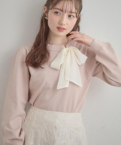 Couture Brooch / クチュールブローチ ニット・セーター | 【洗える・着映え】オーガンジーリボンタイ ニット | 詳細18