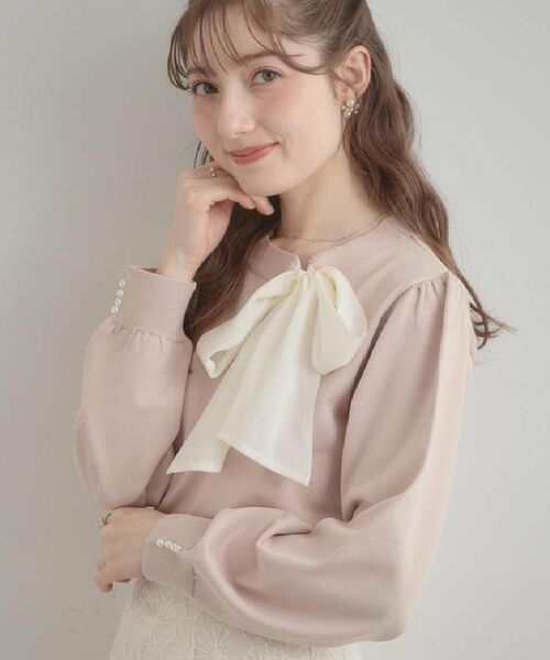 Couture Brooch / クチュールブローチ ニット・セーター | 【洗える・着映え】オーガンジーリボンタイ ニット | 詳細19