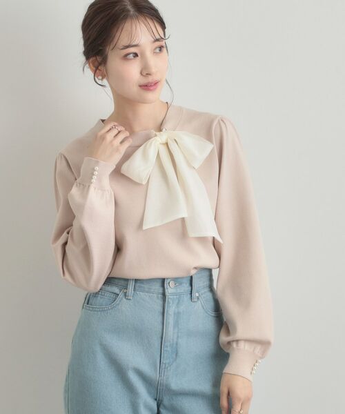 Couture Brooch / クチュールブローチ ニット・セーター | 【洗える・着映え】オーガンジーリボンタイ ニット | 詳細21