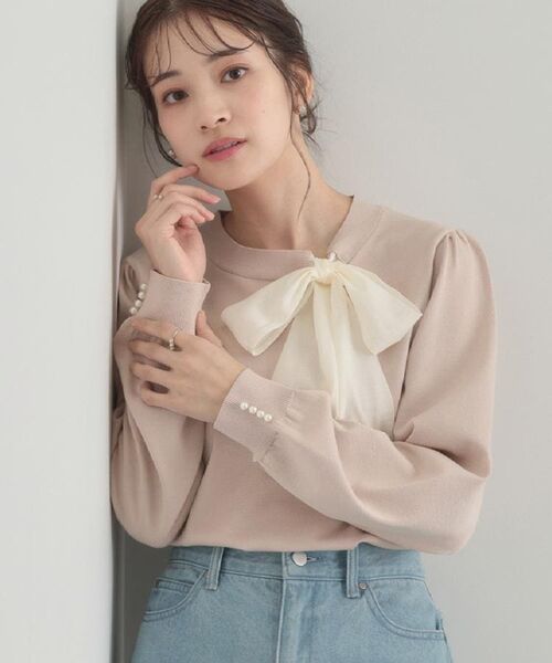 Couture Brooch / クチュールブローチ ニット・セーター | 【洗える・着映え】オーガンジーリボンタイ ニット | 詳細23