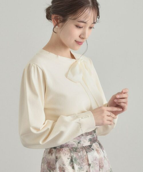 Couture Brooch / クチュールブローチ ニット・セーター | 【洗える・着映え】オーガンジーリボンタイ ニット | 詳細7