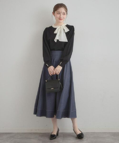 Couture Brooch / クチュールブローチ ニット・セーター | 【洗える・着映え】オーガンジーリボンタイ ニット | 詳細9