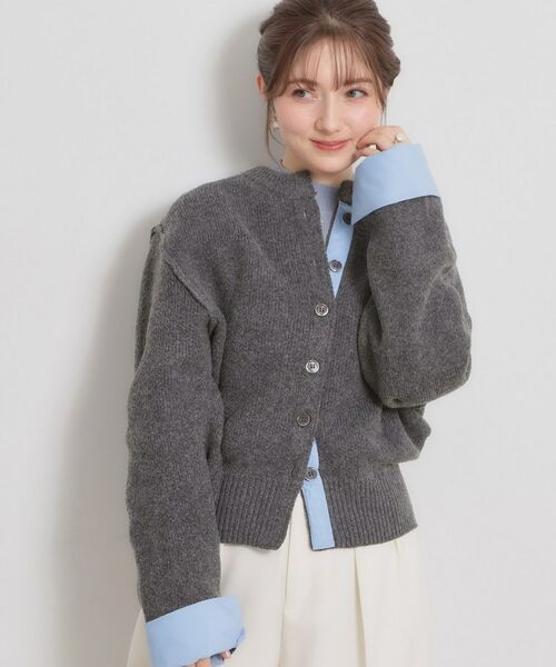 Couture Brooch / クチュールブローチ カーディガン・ボレロ | シャツレイヤード風カーディガン | 詳細15