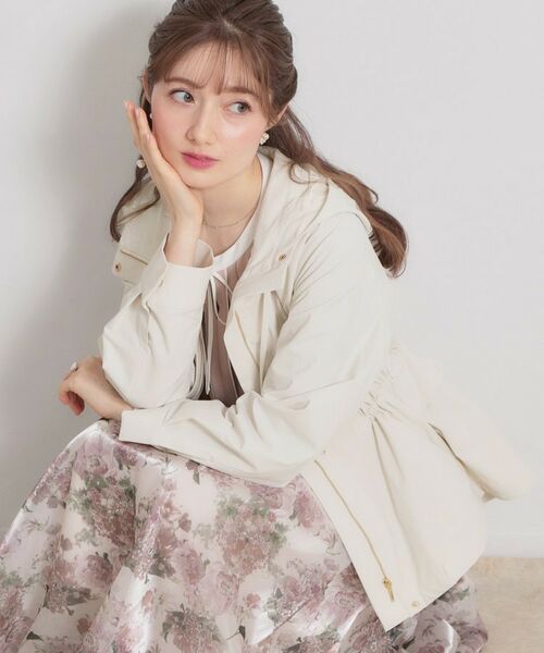 Couture Brooch / クチュールブローチ レザーブルゾン・ジャケット | 愛され撥水マンパ（アイボリー(004)）