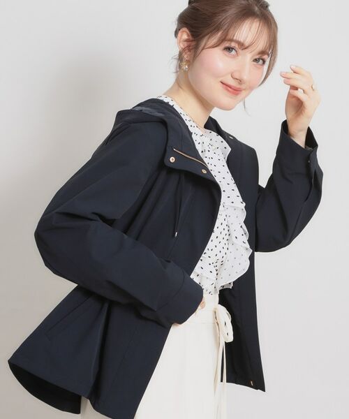 Couture Brooch / クチュールブローチ レザーブルゾン・ジャケット | 愛され撥水マンパ（ネイビー(094)）