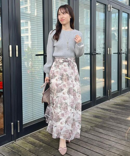 Couture Brooch / クチュールブローチ ロング・マキシ丈スカート | 【洗える・通勤】Springオーガンフルールスカート | 詳細28