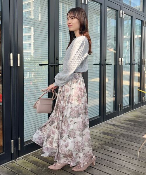 Couture Brooch / クチュールブローチ ロング・マキシ丈スカート | 【洗える・通勤】Springオーガンフルールスカート | 詳細29