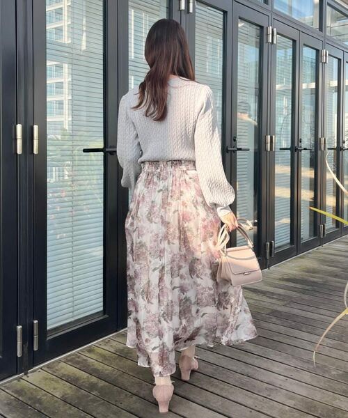 Couture Brooch / クチュールブローチ ロング・マキシ丈スカート | 【洗える・通勤】Springオーガンフルールスカート | 詳細30