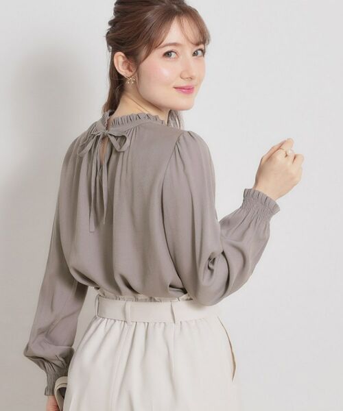 Couture Brooch / クチュールブローチ シャツ・ブラウス | RTピケ前後2WAYリボン開きブラウス（トープ(054)）