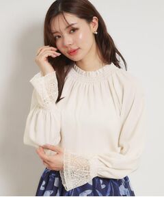 Couture Brooch / クチュールブローチ シャツ・ブラウス | レースカフスピコシャーリングバックリボンブラウス