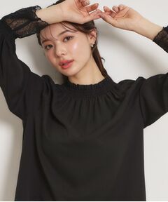 Couture Brooch / クチュールブローチ シャツ・ブラウス | レースカフスピコシャーリングバックリボンブラウス