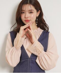 Couture Brooch / クチュールブローチ シャツ・ブラウス | レースカフスピコシャーリングバックリボンブラウス