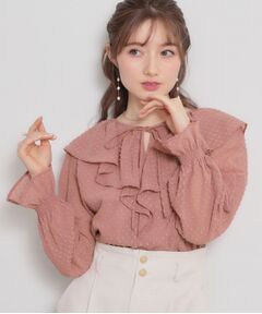 Couture Brooch / クチュールブローチ シャツ・ブラウス | ラメカットドビーフリルブラウス