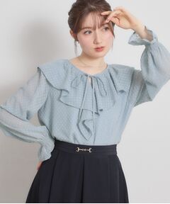 Couture Brooch / クチュールブローチ シャツ・ブラウス | ラメカットドビーフリルブラウス