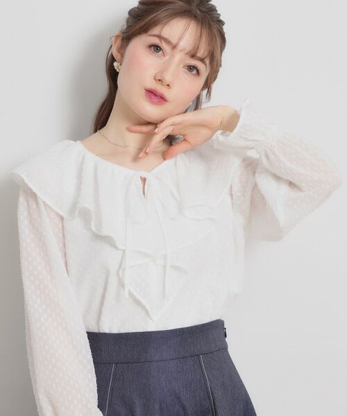 Couture Brooch / クチュールブローチ シャツ・ブラウス | ラメカットドビーフリルブラウス | 詳細3