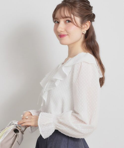 Couture Brooch / クチュールブローチ シャツ・ブラウス | ラメカットドビーフリルブラウス | 詳細4