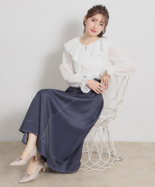 Couture Brooch / クチュールブローチ シャツ・ブラウス | ラメカットドビーフリルブラウス | 詳細8