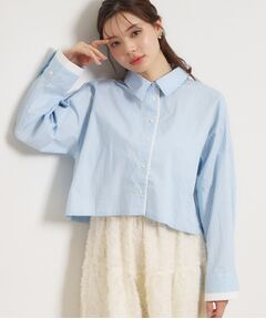 Couture Brooch / クチュールブローチ シャツ・ブラウス | 配色ストライプショートシャツ