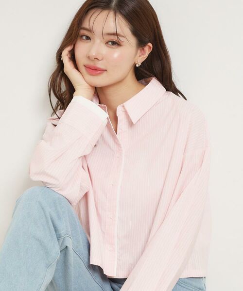 Couture Brooch / クチュールブローチ シャツ・ブラウス | 配色ストライプショートシャツ | 詳細1