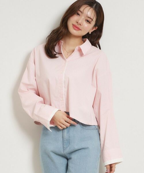 Couture Brooch / クチュールブローチ シャツ・ブラウス | 配色ストライプショートシャツ | 詳細2