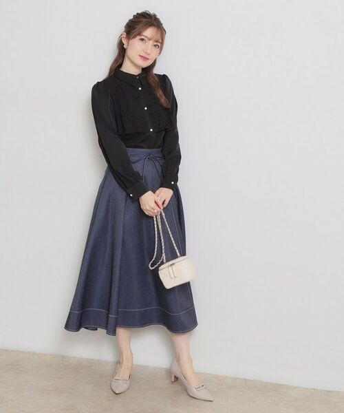 Couture Brooch / クチュールブローチ シャツ・ブラウス | 総レース切り替えパール調ボタンブラウス | 詳細11