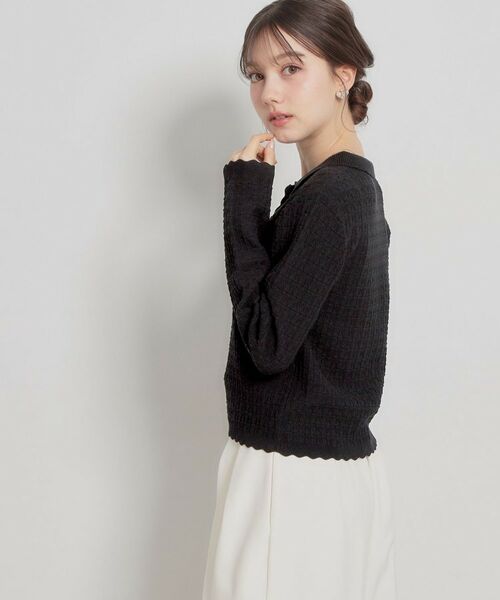 Couture Brooch / クチュールブローチ ニット・セーター | 【洗える着映え】ビジュー釦ポロニット | 詳細30