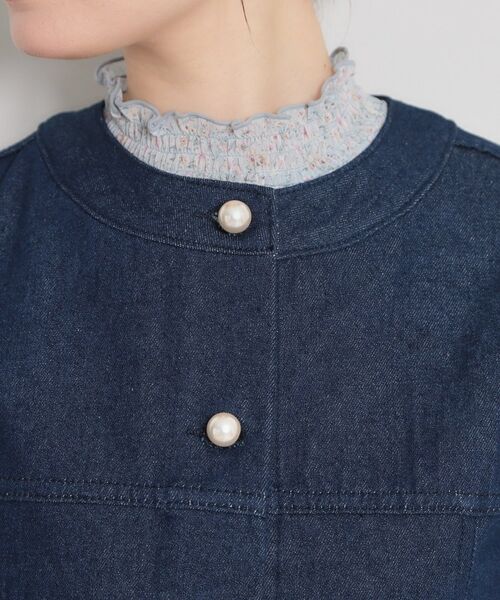 Couture Brooch / クチュールブローチ Gジャン・デニムジャケット | 【洗える・綿100％】パール調ボタン デニムジャケット | 詳細29
