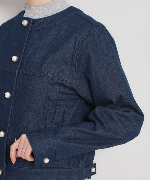 Couture Brooch / クチュールブローチ Gジャン・デニムジャケット | 【洗える・綿100％】パール調ボタン デニムジャケット | 詳細30
