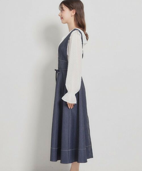 Couture Brooch / クチュールブローチ ロング・マキシ丈ワンピース | 【洗える】デニムライク細リボンジャンスカ | 詳細28