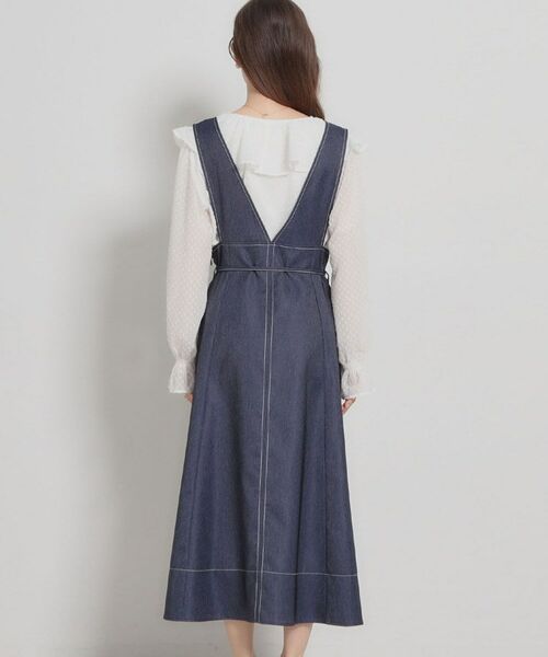 Couture Brooch / クチュールブローチ ロング・マキシ丈ワンピース | 【洗える】デニムライク細リボンジャンスカ | 詳細29