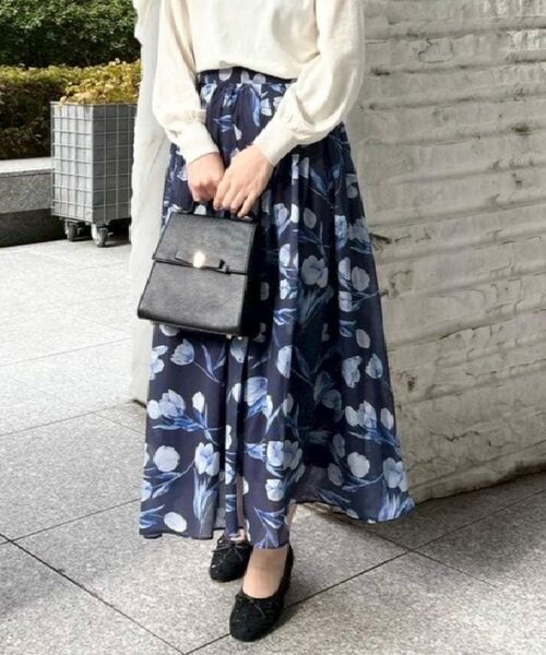 Couture Brooch / クチュールブローチ ロング・マキシ丈スカート | 【洗える】チューリップ柄スカート | 詳細23