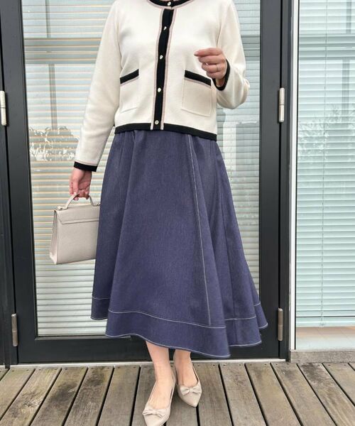 Couture Brooch / クチュールブローチ ロング・マキシ丈スカート | 【洗える】デニムライク細リボンスカート | 詳細28