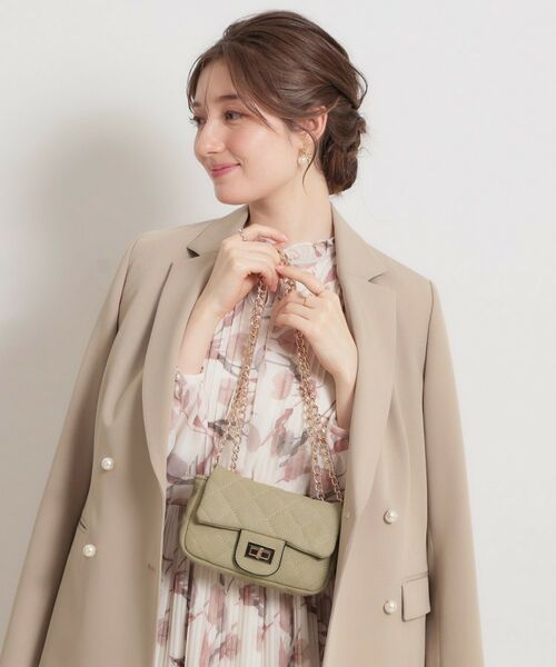 Couture Brooch / クチュールブローチ ショルダーバッグ | スエード調ミニショルダーバッグ（ベージュ(052)）