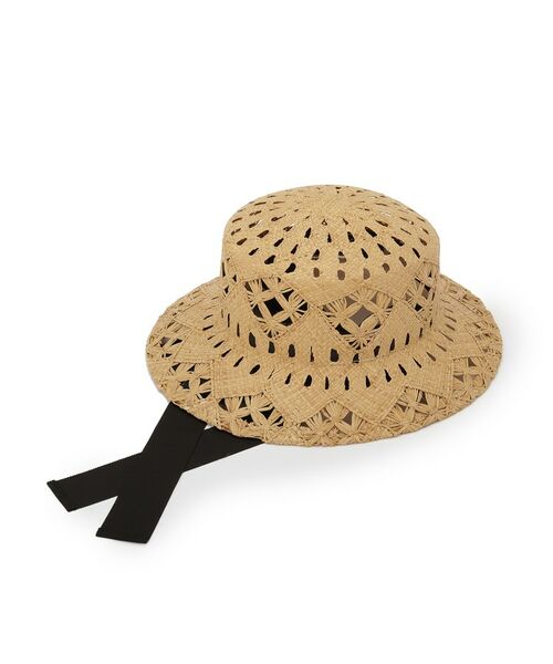 Couture Brooch / クチュールブローチ ハット | 雑材リボン付きハット（ブラック(019)）