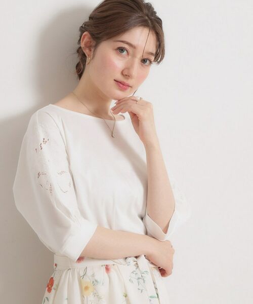 Couture Brooch / クチュールブローチ カットソー | 60シルケットエンブロドルマントップス | 詳細1