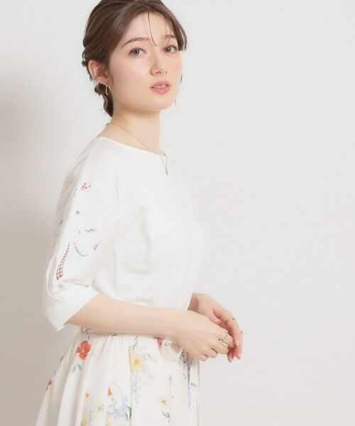 Couture Brooch / クチュールブローチ カットソー | 60シルケットエンブロドルマントップス | 詳細2