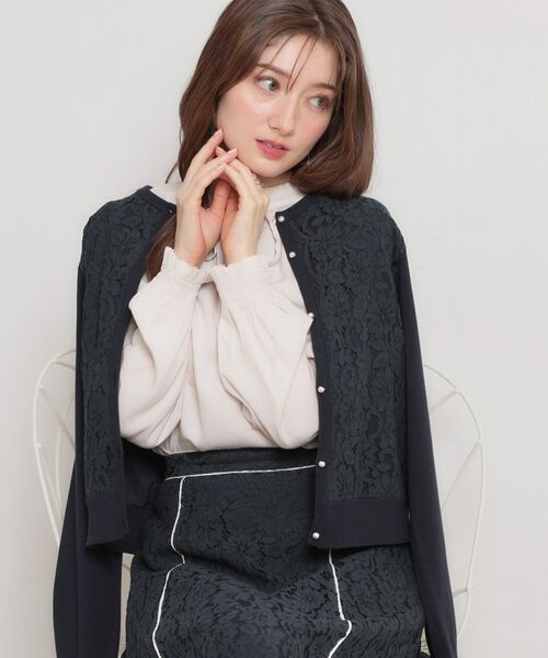 Couture Brooch / クチュールブローチ カーディガン・ボレロ | コードレースカーディガン(ネイビー(094))