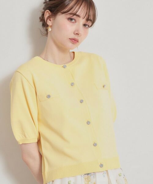 Couture Brooch / クチュールブローチ カーディガン・ボレロ | ビジューボタンカーディガン | 詳細8