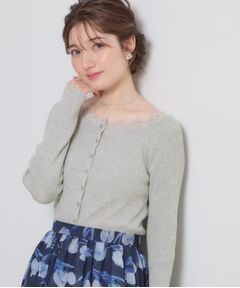 Couture Brooch / クチュールブローチ カーディガン・ボレロ | 前後2WAY衿レースカーディガン