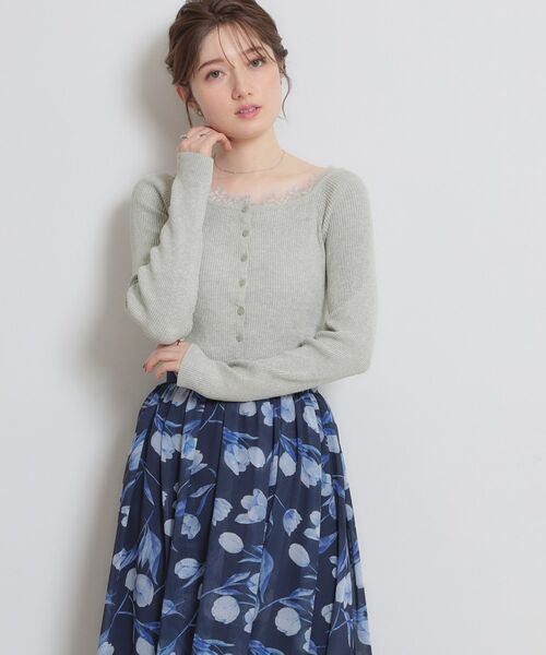 Couture Brooch / クチュールブローチ カーディガン・ボレロ | 前後2WAY衿レースカーディガン | 詳細1