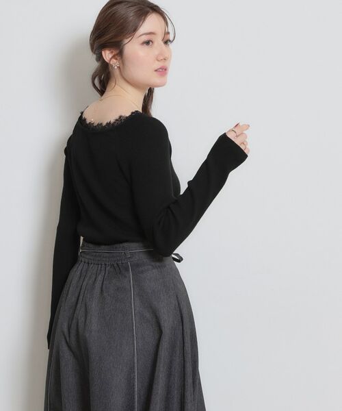 Couture Brooch / クチュールブローチ カーディガン・ボレロ | 前後2WAY衿レースカーディガン | 詳細12